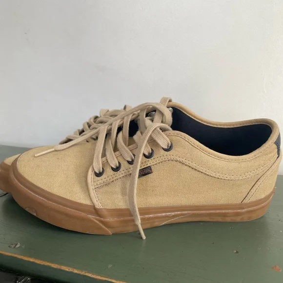 Vans Off The Wall Mens Size 8.5 Skateboarding Shoe beige Canvas Lace Up - Picture 5 of 7